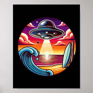 Surf surfen surfer golf Oceaan Zonsondergang Buite Poster