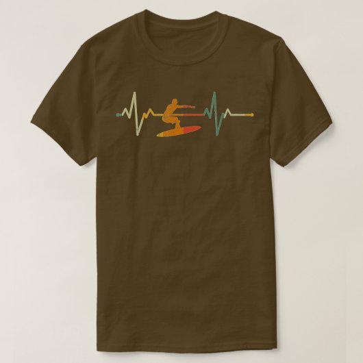  Surf Surfer Gift Heartbeat Waves Surfende  T-shirt (Design voorkant)
