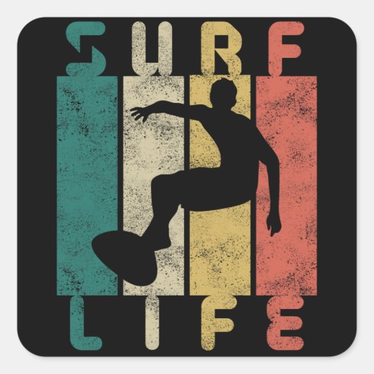 surf surfer gift vierkante sticker (Voorkant)