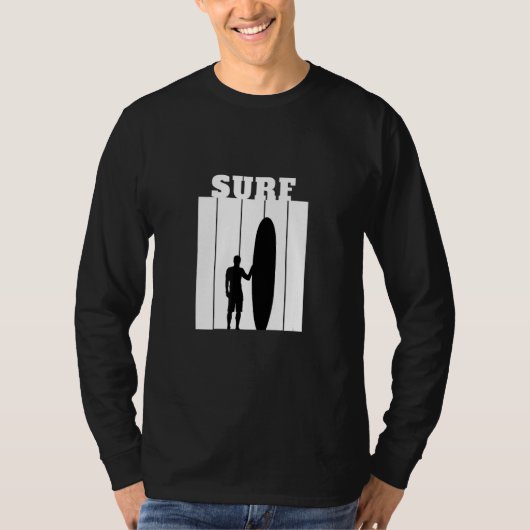 Surf Surfer Silhouette White T-shirt (Voorkant)