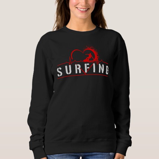 Surf Surfer Surfer Surfende hartslaggolven Vrouwen Trui (Voorkant)