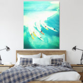 Surf Surfers Surfen Zee Golf Canvas Print (Insitu (Slaapkamer))