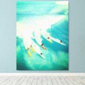Surf Surfers Surfen Zee Golf Canvas Print (Insitu (Houten vloer))