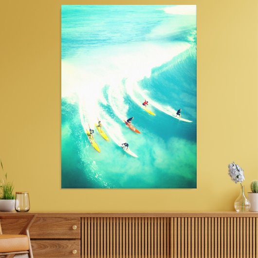 Surf surfers Surfende Zee Wave Canvas Afdrukken (Insitu (Woonkamer))