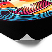 Surf Surfing Surfer Wave Ocean Sunset Outer Space  Poster (Hoek)