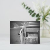 Surf surfplank surf omhoog surfbaar zwart-wit briefkaart (Staand voorkant)