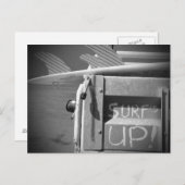 Surf surfplank surf omhoog surfbaar zwart-wit briefkaart (Voorkant / Achterkant)