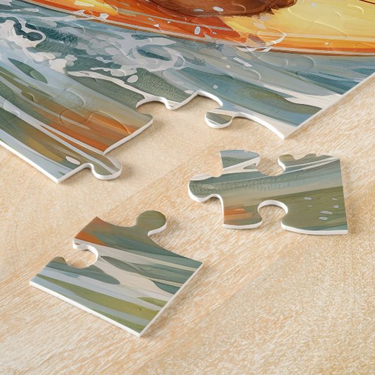 Surf Teddy Bear Puzzel: Avontuurlijke Puzzel Legpuzzel (Zijkant)