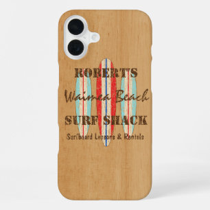 Surf Teken Aanpassen Monogram Hawaiaanse Surfplank iPhone 16 Plus Hoesje