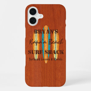 Surf Teken Aanpassen Monogram Hawaiaanse Surfplank iPhone 16 Plus Hoesje
