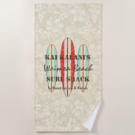 Surf Teken Aanpassen Monogram Hawaiaanse Surfplank Strandlaken