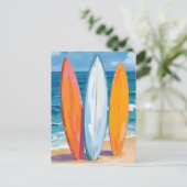 Surf the Waves | Watercolor Beach Ocean Briefkaart (Staand voorkant)