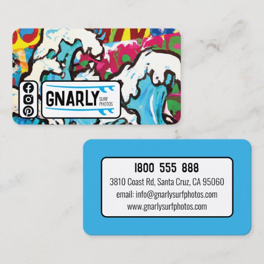 Surf thema Visitekaartje (Voorkant / Achterkant)
