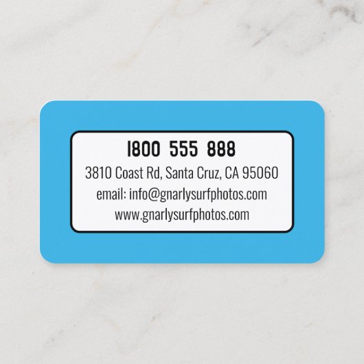 Surf thema Visitekaartje (Achterkant)