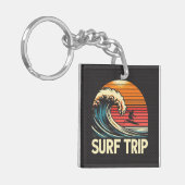 Surf Trip Retro sunset Sleutelhanger (Voorkant Links)