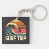 Surf Trip Retro sunset Sleutelhanger (Achterkant)
