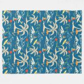 Surf tropisch eiland fleece deken (Voorkant (Horizontaal))