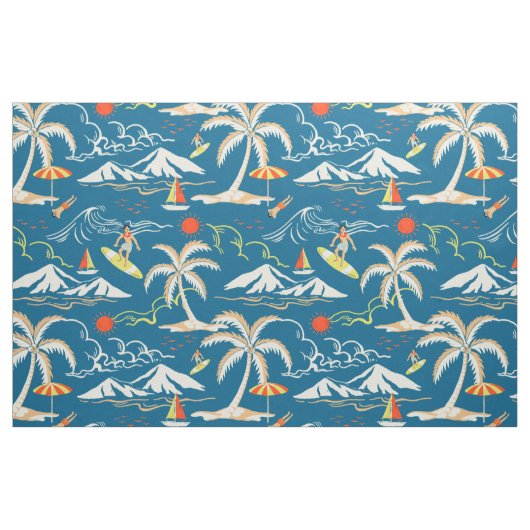Surf tropisch eiland stof (Fat Quarter)