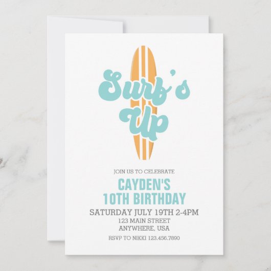 Surf - Uitnodiging om strandstralen open te breken (Voorkant)