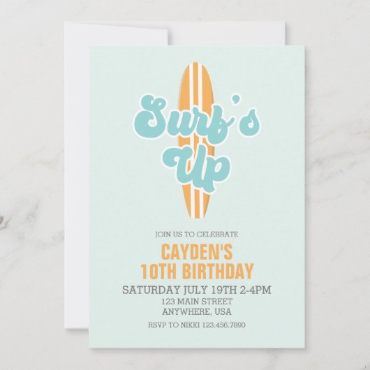 Surf - Uitnodiging om strandstralen open te breken (Voorkant)