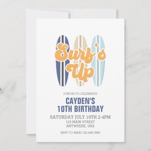 Surf - Uitnodiging om strandstralen open te breken (Voorkant)