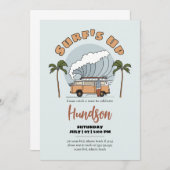 Surf Up Beach Birthday Invitation Kaart (Voorkant / Achterkant)