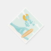 Surf Up Beach Birthday Napkins Servet (Hoek)