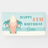 Surf-up Beach Retro Thed Birthday Party Banner (Horizontaal)