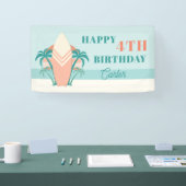 Surf-up Beach Retro Thed Birthday Party Banner (Beurs)