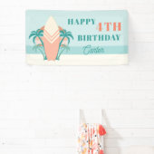 Surf-up Beach Retro Thed Birthday Party Banner (Insitu)