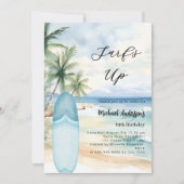 Surf Up Beach Surfboard Boy verjaardagsfeestje Kaart (Voorkant)