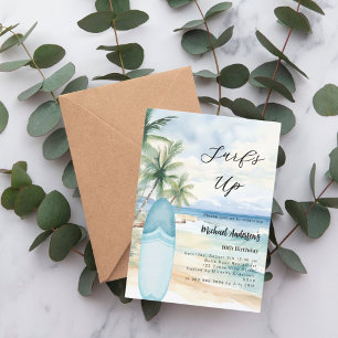 Surf Up Beach Surfboard Boy verjaardagsfeestje Kaart