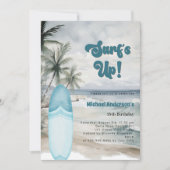 Surf Up Beach Surfboard Retro verjaardagsfeestje Kaart (Voorkant)
