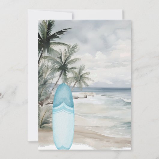 Surf Up Beach Surfboard Retro verjaardagsfeestje Kaart (Achterkant)