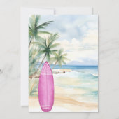 Surf Up Beach Surfboard roze meisje verjaardagsfee Kaart (Achterkant)