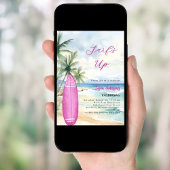 Surf Up Beach Surfboard roze meisje verjaardagsfee Kaart