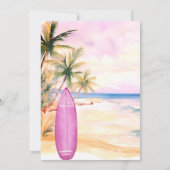 Surf Up Beach Surfboard roze meisje verjaardagsfee Kaart (Achterkant)