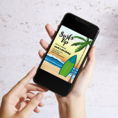 Surf Up Beach thema verjaardagsuitnodiging Kaart