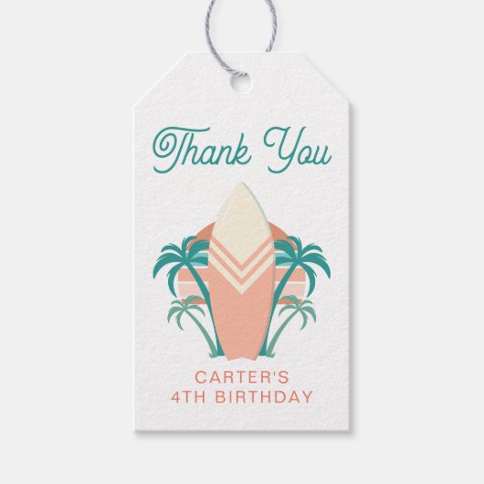 Surf up Beach Threadro Gift Labels Cadeaulabel (Voorkant)