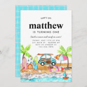 Surf Up Board Summer Beach Wave Surfen Verjaardag Kaart (Voorkant / Achterkant)