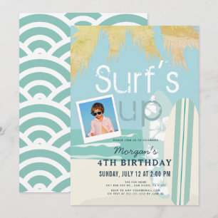 Surf Up Boy Surfboards Beach Photo Birthday Kaart