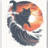 Surf Up Cat Sticker (Voorkant)
