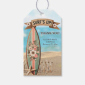 Surf Up  Floral Baby shower Cadeaulabel (Voorkant)