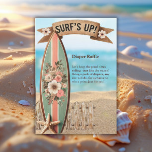 Surf Up Floral Baby shower Informatiekaartje
