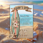 Surf Up  Floral Baby shower Informatiekaartje