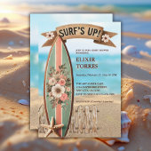 Surf Up Floral Baby shower Kaart