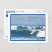 "SURF UP/ KAUAI BRIEFKAART (Voorkant / Achterkant)