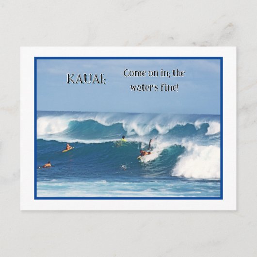"SURF UP/ KAUAI BRIEFKAART (Voorkant)
