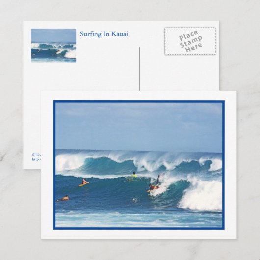 "SURF UP/ KAUAI BRIEFKAART (Voorkant / Achterkant)