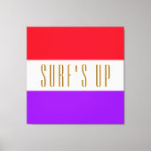 SURF UP Leuk Helder Paarse Rood Wit Strepen Canvas Afdruk (Voorkant)